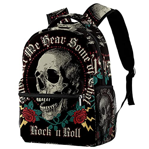 Sac à dos rock tête de mort idéal pour le collège et le lycée