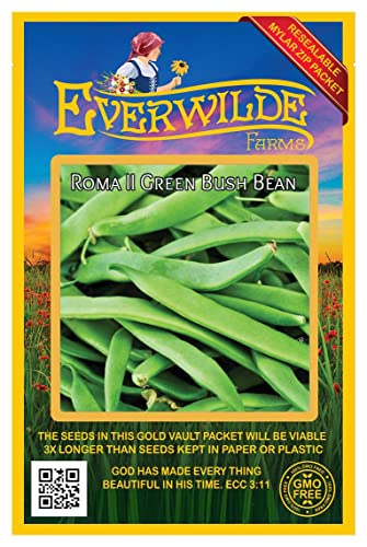 Everwilde Farms – 100 Roma II Green Bean Seeds - Gold Vault Jumbo