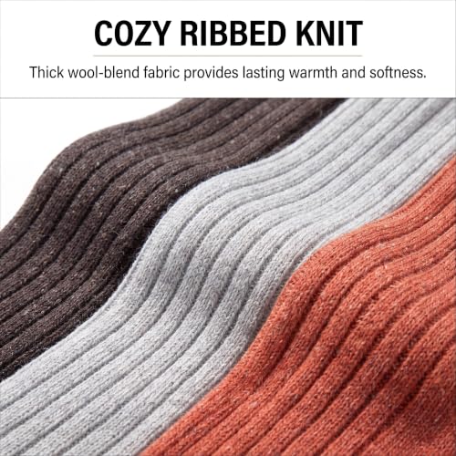 Image of Tipi Toe Women's 3 Pairs Ragg Marled Wool-Blend Boot Socks - Warm Ribbed Over the Calf /Knee High Socks for Winter Comfort