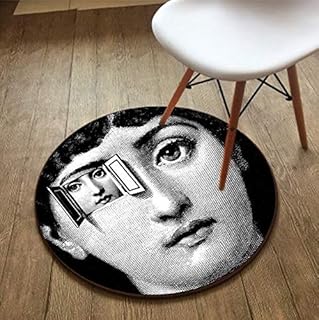GRENSS Moda Carpet okrągły dywan do salonu, mata podłogowa, klasyczna mata podłogowa Lisa twarz joga tapeta portret koc 05485,60 x 60 cm, 12