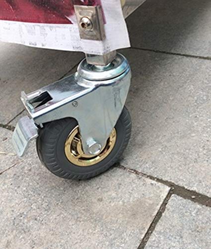 5Inch Caster Wheels Heavy Duty 125 mm Rubber Swivel Trolley Meble do transportu Rolki transportowe Samochody wymienne,Stem M11x35mm, pojemność 270 kg, zestaw 4