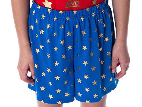 DC Comics Girls' Wonder Woman Strong and Fierce Shirt and Shorts Loungewear 2 Piece Pajama Set3