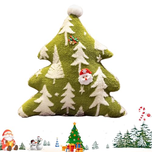 Oreiller en peluche sapin de Noël Nuyhgtr coussin doux salon
