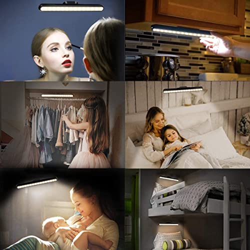 Dimmable Touch Tap Light Bar Rechargeable Wall Mounted Reading Lights Stick On Bunk Bed Lamp Headboard Magnet Mount Wireless Portable 2000mah Battery Powered Operated LED for Closet Bedroom Bookworms - Image 5