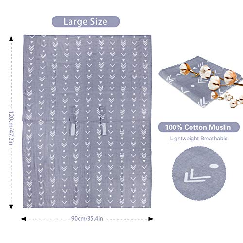 Image of Metplus Car Seat Cover Baby boy, 100% Muslin Cotton Infant Carseat Covers, Lightweight Breathable Car Seat Canopy, Summer Stroller Sun Shade, Newborn Travel Essentials(Arrow)