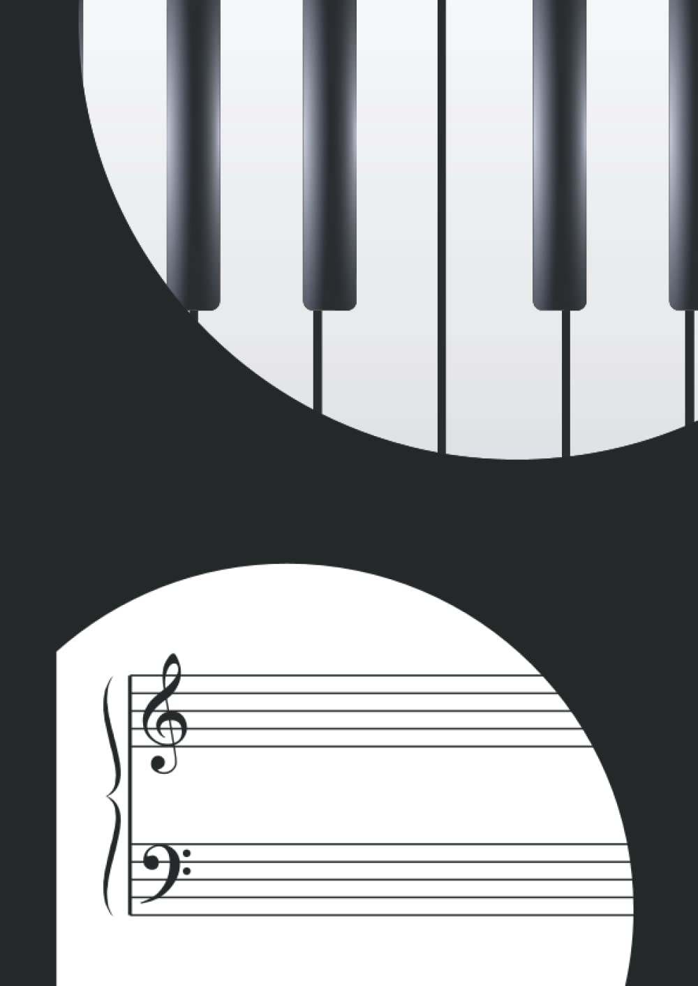 Manuscript Paper for Piano A4: Blank Sheet Music for Piano | Book | Notebook | Journal | Large Format | 5 Double Staves per Page with Clefs