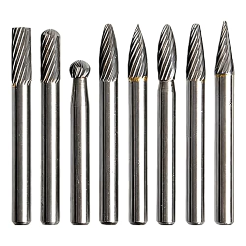Juego de 8 fresas de carburo de tungsteno para metal miniatura 1
