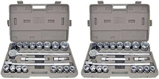 42pc METRIC SAE 3/4 Drive Socket Set w Storage Case Jumbo Ratchet Wrench