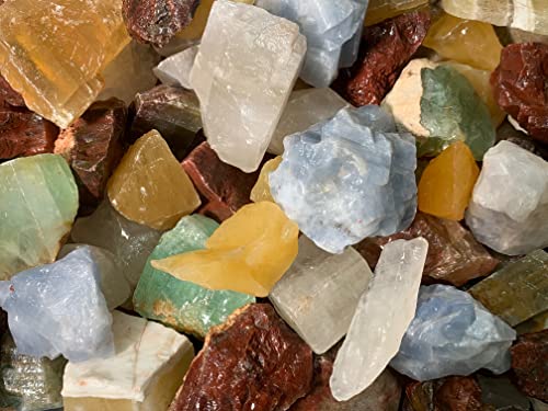 Fantasia Materials: 2 lbs AAA Grade Assorted Calcite Rough Stones from Mexico