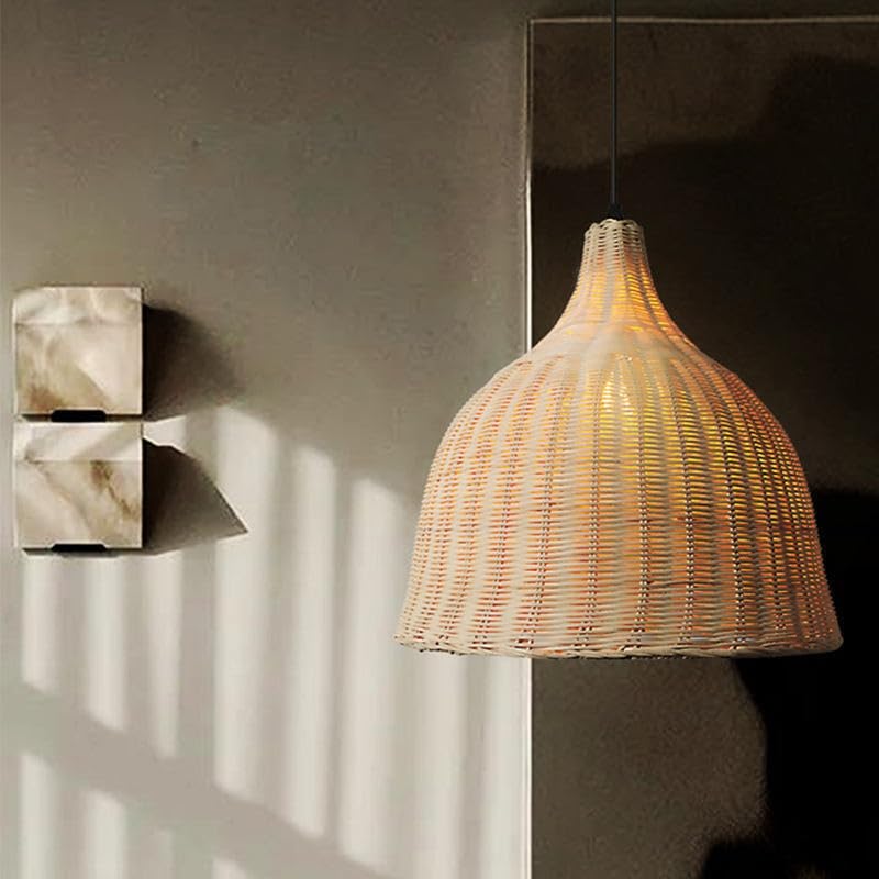 Lampe suspendue rotin haut de gamme luminaire osier fait main 60 cm