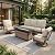 Sophia & William Patio Furniture Set with Fire Pit Table, 4 PCS Metal Outdoor Conversation Set with Fire Pit Table, 2 Swivel Chairs,3-Seater Couch for Outdoor Seating, Backyard, Porch(Beige)