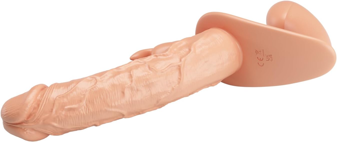 TPE Skin Color Strap on Dildo with Dual Ends, Reusable Wearable Panty Dildo with Rabbit Massager Adult Sex Toy for Women Men