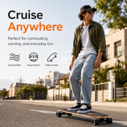 Image of Playshion 39 Inch Drop Through Longboard Skateboard for Beginners