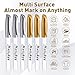 Motiskyy 72 Pcs Metallic Permanent Markers Bulk Metallic Marker Pens Medium Tip Quick Dry Paint Pen for DIY Crafts Artist Illustration Gift Card Making(Gold Silver)