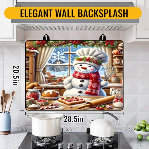 Image of NYZE Christmas Stove Top Cover for Electric Stove,Glass Stove Top Cover,Heat Resistant Glass Cooktop Cover,Stovetop Protector, Kitchen Decor,Dish Drying Mats Cover for Washer Ceramic Top 28.5x20.5 in