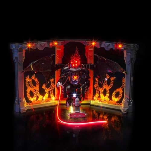 BrickBling Light Compatible with Lego Balrog Book Nook, Creative Lighting Compatible with Lego 10367 - Excluding Bricks (RC Version Light)