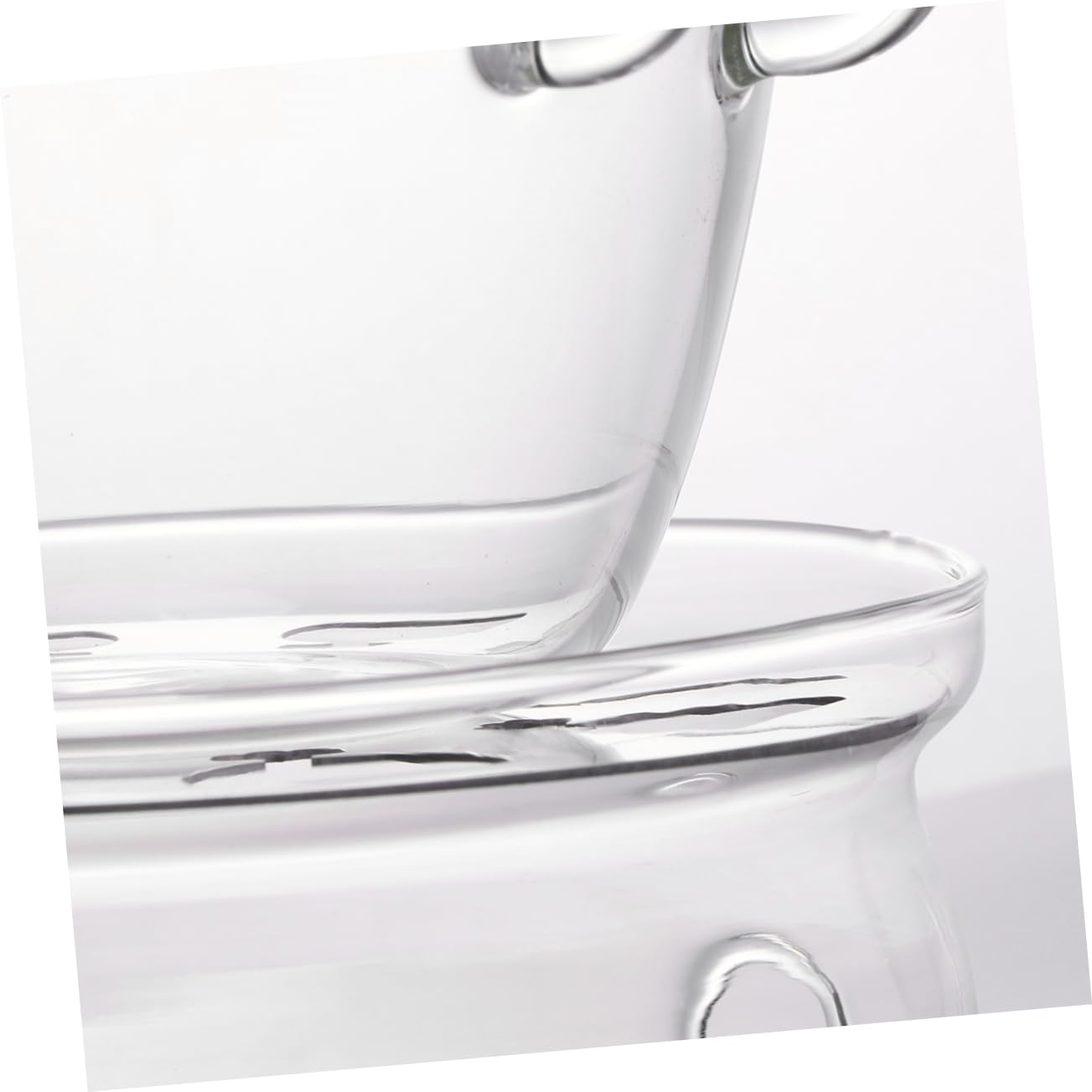 OKUMEYR 1 Set Trapezoidal Glass Butter Melt Pan for Chocolate Cheese and Includes Base for Home Kitchen Use for Parties and Baking Enthusiasts