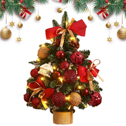 Árbol de Navidad pequeño con luces LED ideal como centro de mesa compacto 7