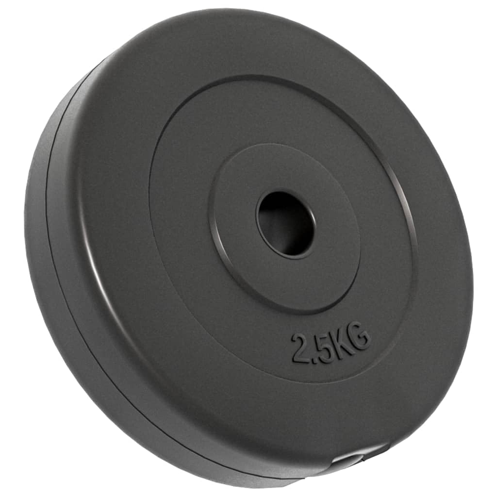 2 discos de peso de 10 kg, 26,5 mm, orificio para barra de pesas, entrenamiento de fuerza, fitness, color negro