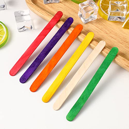 EXCEART 400Pcs Colorful Craft Sticks,Natural Wood Craft Sticks, Wooden Ice Pop,Ice Cream Sticks - Image 3