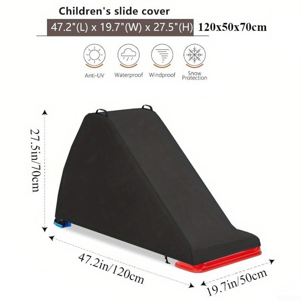Housse de toboggan d'extérieur pour grimpeur cache-cache, tissu Oxford 420D, housse de protection imperméable pour enfants avec aérations et cordon de serrage en bas, 120 x 50 x 70 cm