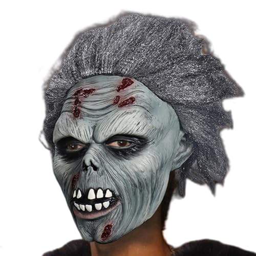 Mascarillas de Halloween | Máscara Facial Zombie | Juguetes de casco de terror, máscara aterradora de Halloween de látex, tamaño 19 x 17 x 24 cm/7,48 x 6,69 x 9,45 pulgadas, disfraz de cosplay de