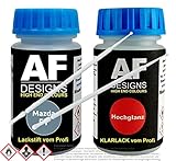 Alex Flittner Designs Juego de lápices de retoque compatible con Mazda 5T Meteo Blue Metallic Transparente Pintura de pintura de coche