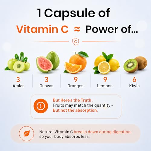 Image of LipoMax Liposomal Vitamin C Capsules 1000mg | High Absorption Vit C Supplement For Immunity, Skin & Antioxidant Support | Gentle On Stomach - 60 Veg Capsules