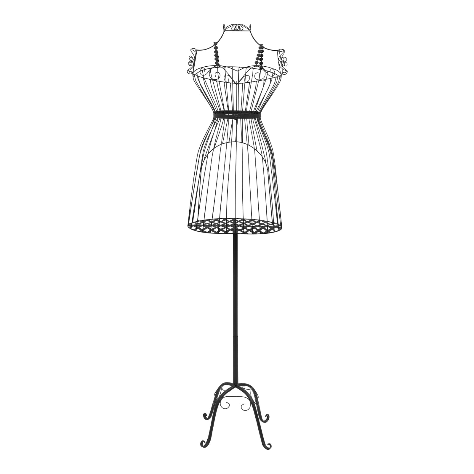 Metalowy manekin wystawowy żeński manekin krawiecki, manekin, tors, manekin na ubranie, talia: 50 cm, klatka piersiowa: 88 cm, 147 cm, wysokość biustu, popiersie krawieckie, wieszak na ubrania (czarny