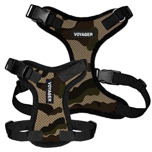 Image of Voyager Step-in Pet Harness - All Weather Mesh, Adjustable Step in Harness for Cats and Dogs by Best Pet Supplies - Army /Black Trim, XS