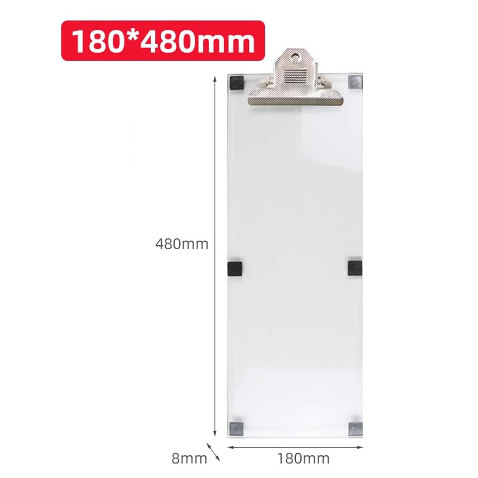 Plataforma de revestimiento de vidrio de laboratorio, placa de revestimiento preparador de película húmeda, 8 mm de grosor con clip de metal para pruebas de revestimiento, múltiples