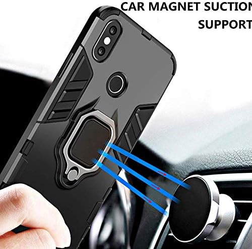 MMlife for Xiaomi Poco M4 Pro 4G Kickstand Case with Tempered Glass Screen Protector [2 pieces], Hybrid Heavy Duty Armor Dual Layer Anti-Scratch Case Cover, Black