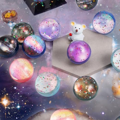 Ayfjovs AJ-2324 20 Pack Starry Space Bouncy Balls - 32Mm Rubber Balls, For Space-Themed Parties, Bag Fillers thumb #5