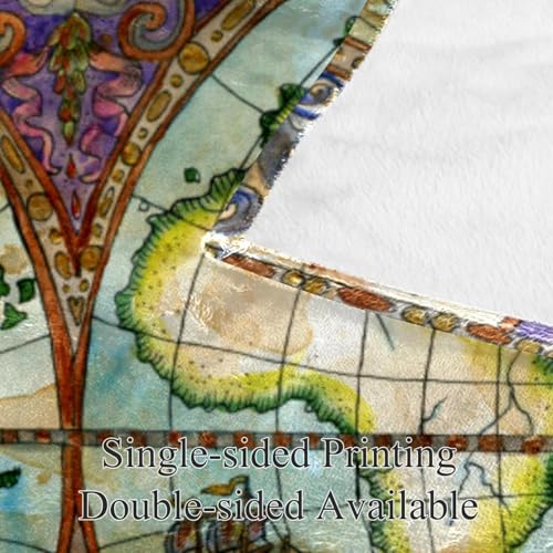 Couverture polaire carte vintage pour affronter l'hiver au chaud - Plaid de lit doux et cosy - 4