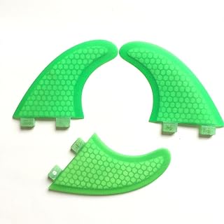 MINUSE 3 Pieces G5 Surf Fin Surfboard Fins Honeycomb Fiberglass Surf Fins Tri-fin Surfboard (Color : Green)