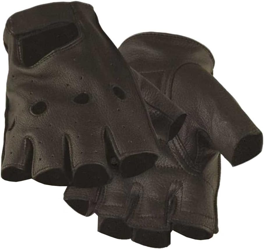 NORTH STAR Northstar Mens Deerskin Motorcycle Glove Black (Unlined) Fingerless, Padded 031B NORTH STAR Northstar Mens Deerskin Motorcycle Glove Black (Unlined) Fingerless, Padded 031B