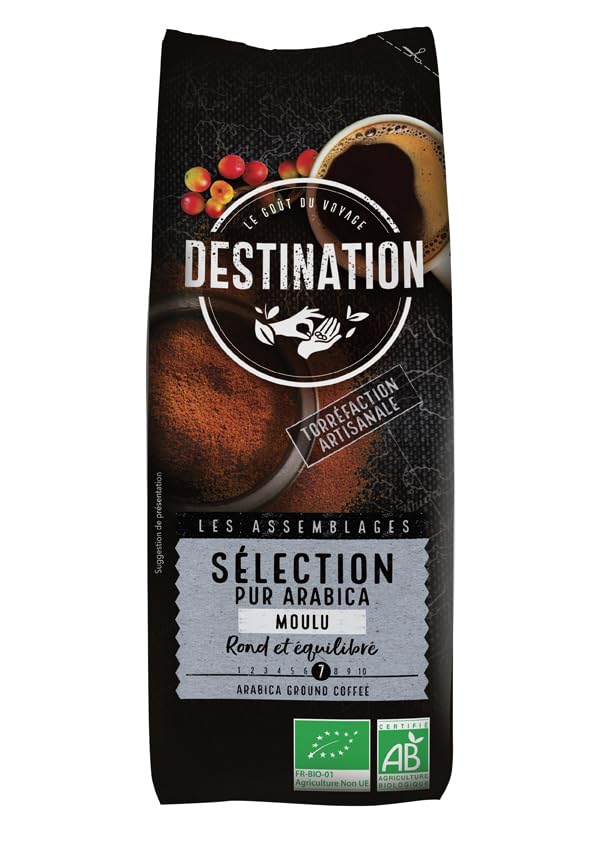 Destination - Café Ecológico Molido - 250 g - Café de Especialidad 100% Pur Arábica - Café Orgánico - Tostado Artesanalmente - Intensidad Media