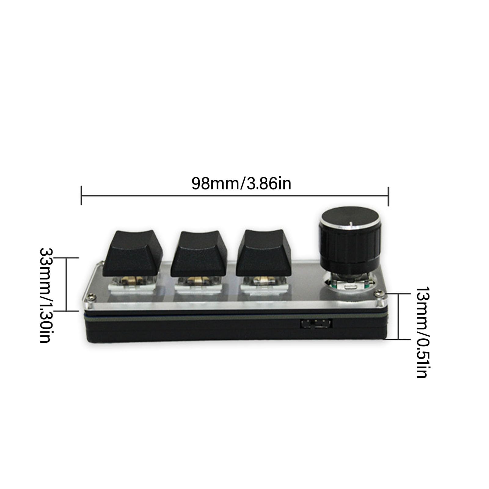 Mini 3-klawiszowa Klawiatura, Przewodowa USB, Bezprzewodowa Mechaniczna Klawiatura do Gier 2,4G z Programowalnymi Klawiszami, Pokrętłem, wymienną. Dostosuj Klawisz Skrótu makro.