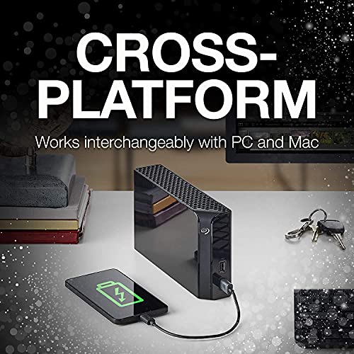 Image of Seagate Backup Plus Hub 12TB External HDD - USB 3.0 for Windows and Mac, 3 yr Data Recovery Services, Desktop Hard Drive with 2 USB Ports, 6 Month Mylio Create and Dropbox Plan (STEL12000400)