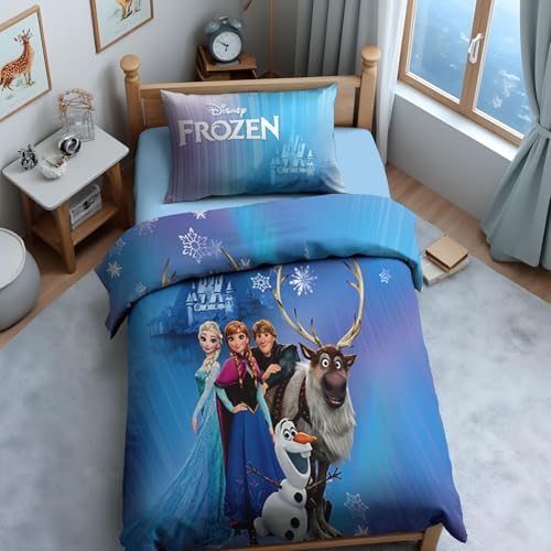 Image of Sassoon Disney Frozen Digital Printed, Cotton Single Bedsheet, 300 TC, 1 Pillow Cover, Fade Resistant, Bedsheet for Kid's Bedroom, (1.50m X 2.35m)