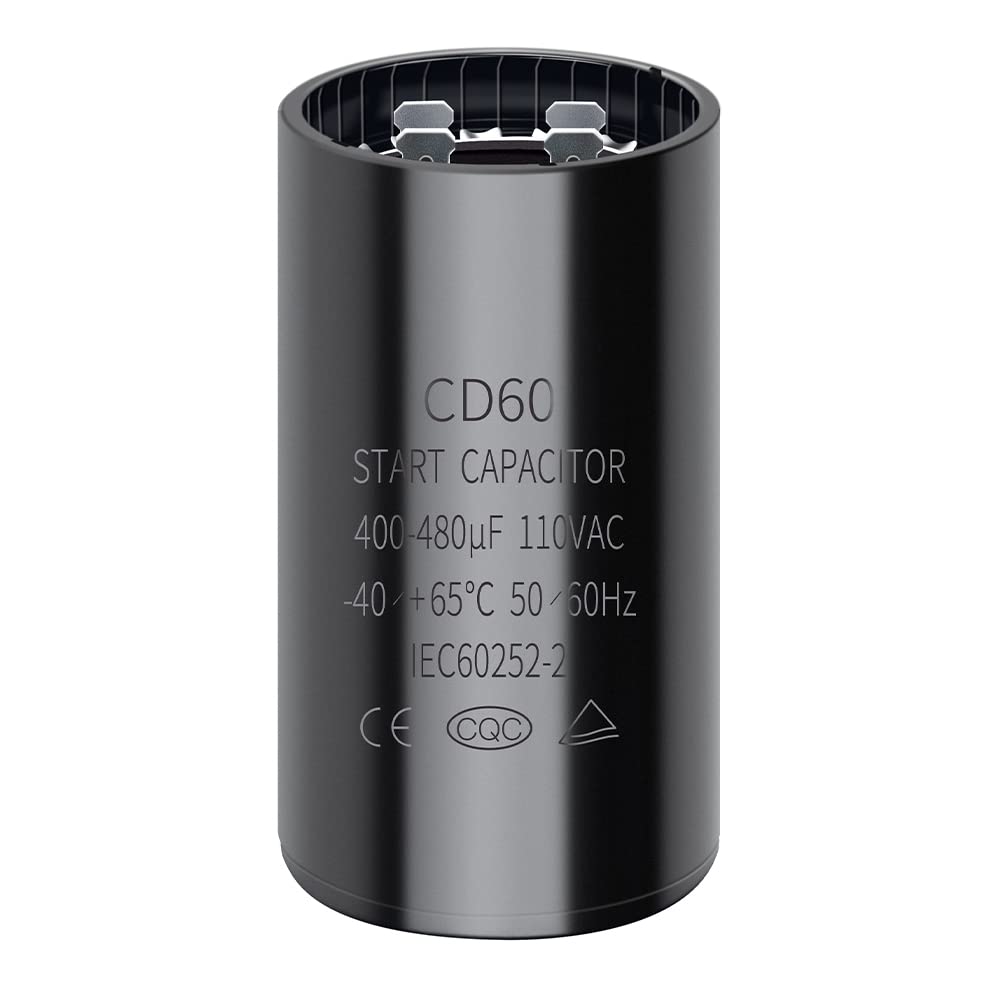 400-480 uf/MFD 110-125 VAC Round Start Capacitor ±20% 50/60 Hz CD60 Round Motor Well Pump Start Capacitor (400-480 uf/MFD)