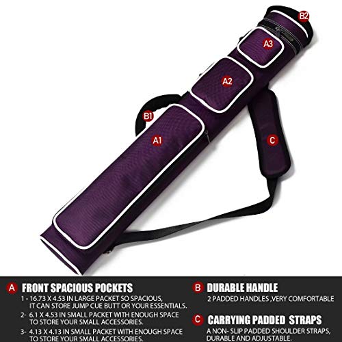 Collapsar 2X4 Hard Pool Cue Oval Billiard Stick Carrying Case(Several Colors Available) #TOP1