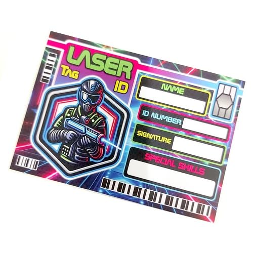 Pack of 12 - Laser Tag ID Cards - Fun and Interactive Party Bag Fillers