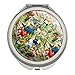 Tropical Birds Parrot Macaw Toucan Pattern Compact Travel Purse Handbag Makeup Mirror