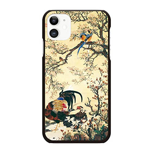 ブレインズ iPhone 17 対応 ハード ケース カバー 若冲 花卉双鶏図 鶏 鳥 和風 和柄 絵画 風景 花鳥風月 iphone17 スマホケース アイフォン アイホン 国産 個性的 ユニーク プラスチック 保護 フィフティーン バンパー ペアルック