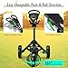 Tangkula Golf Push Cart with 360° Rotating Front Wheel, Aluminum Collapsible 3 Wheels Golf Pull Cart, Golf Trolley w/Elastic Strap, Scoreboard Storage & Foot Brake, Height-Adjustable Handle