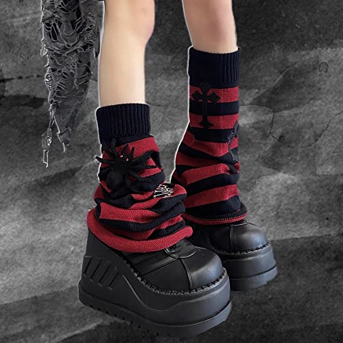 Lebaley Women Japanese Style Kawaii Leg Warmers Wool Ball Knit Long Leg Warmers Loose High Socks (Red) #TOP3