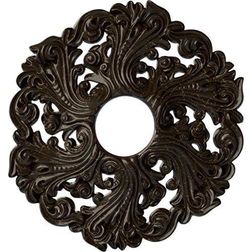 Image of Ekena Millwork CM19ORSHC Orrington Ceiling Medallion, Stone Hearth Crackle