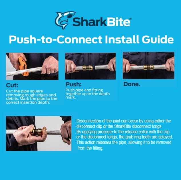 Image of SharkBite 3 /8 Inch to 1 Inch Pro Push to Connect Disconnect Tool, PEX Pipe, Copper, CPVC, PE-RT, HDPE, PROD3810