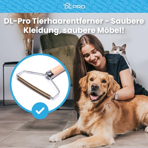 DL-pro Tierhaarentferner - Fusselbürste, Katzenhaarentferner & Hundehaarentferner aus Holz und Kupfer – kompakt, umweltfreundlich, effizient auf Kleidung, Bett, Sofa, Teppich & Autokofferraum